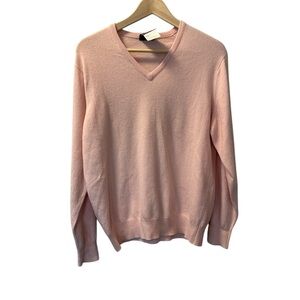 Pink 100 % Pure Geelong Super LambswoolV-Neck Sweater by Clan Douglas/ Nordstrom